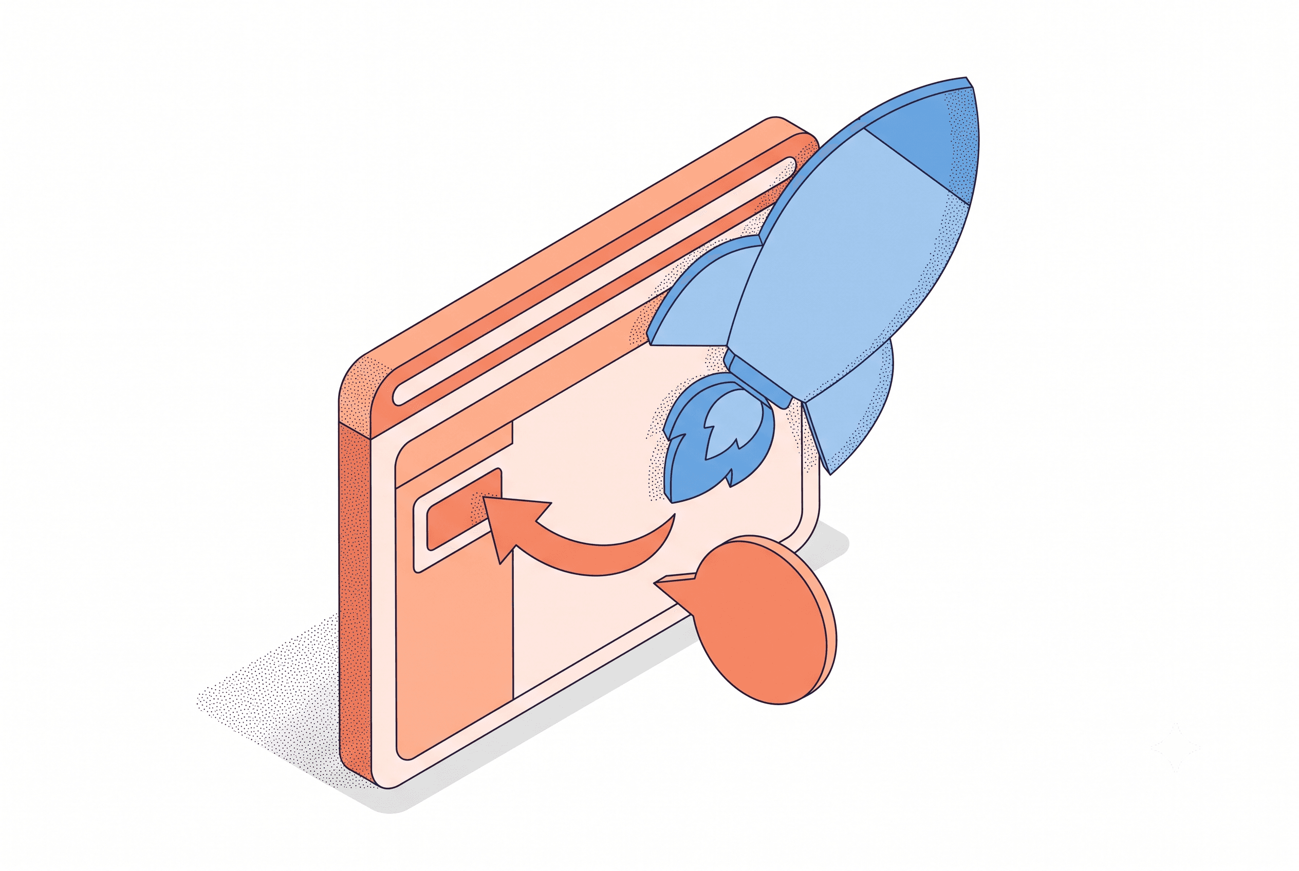 Isometric line-and-stipple illustration comparing screenshot beautifier, annotator, and feature card generator tool categories for solo indie makers