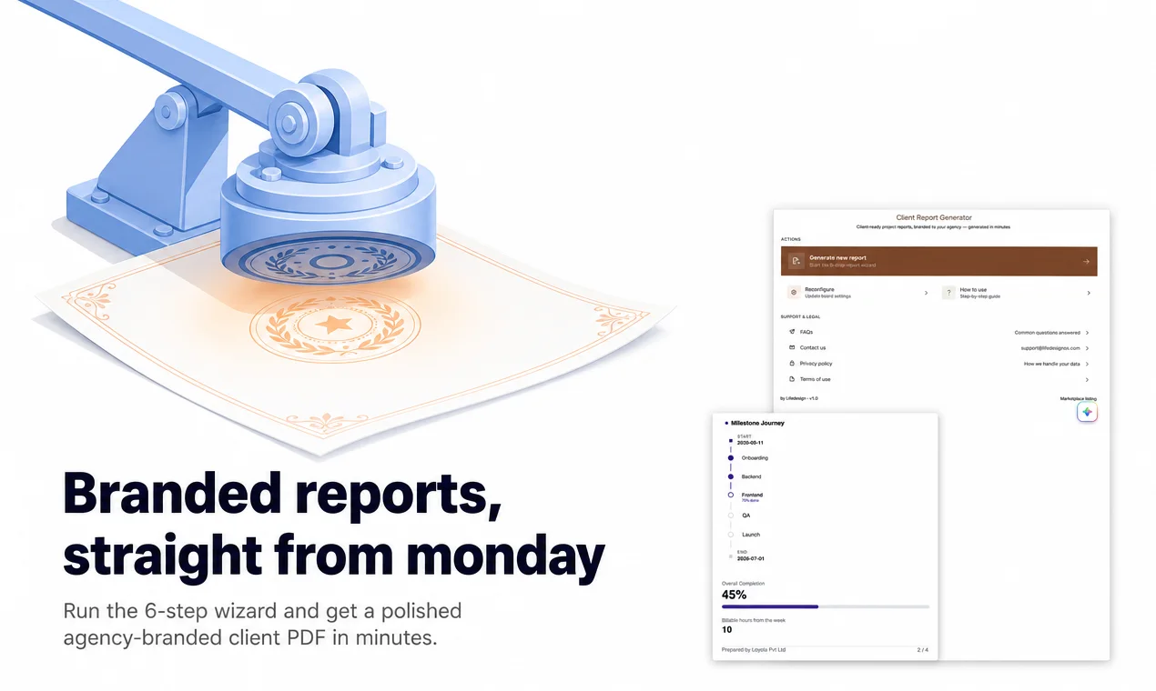 Product Hunt cover image example — Client Report Generator